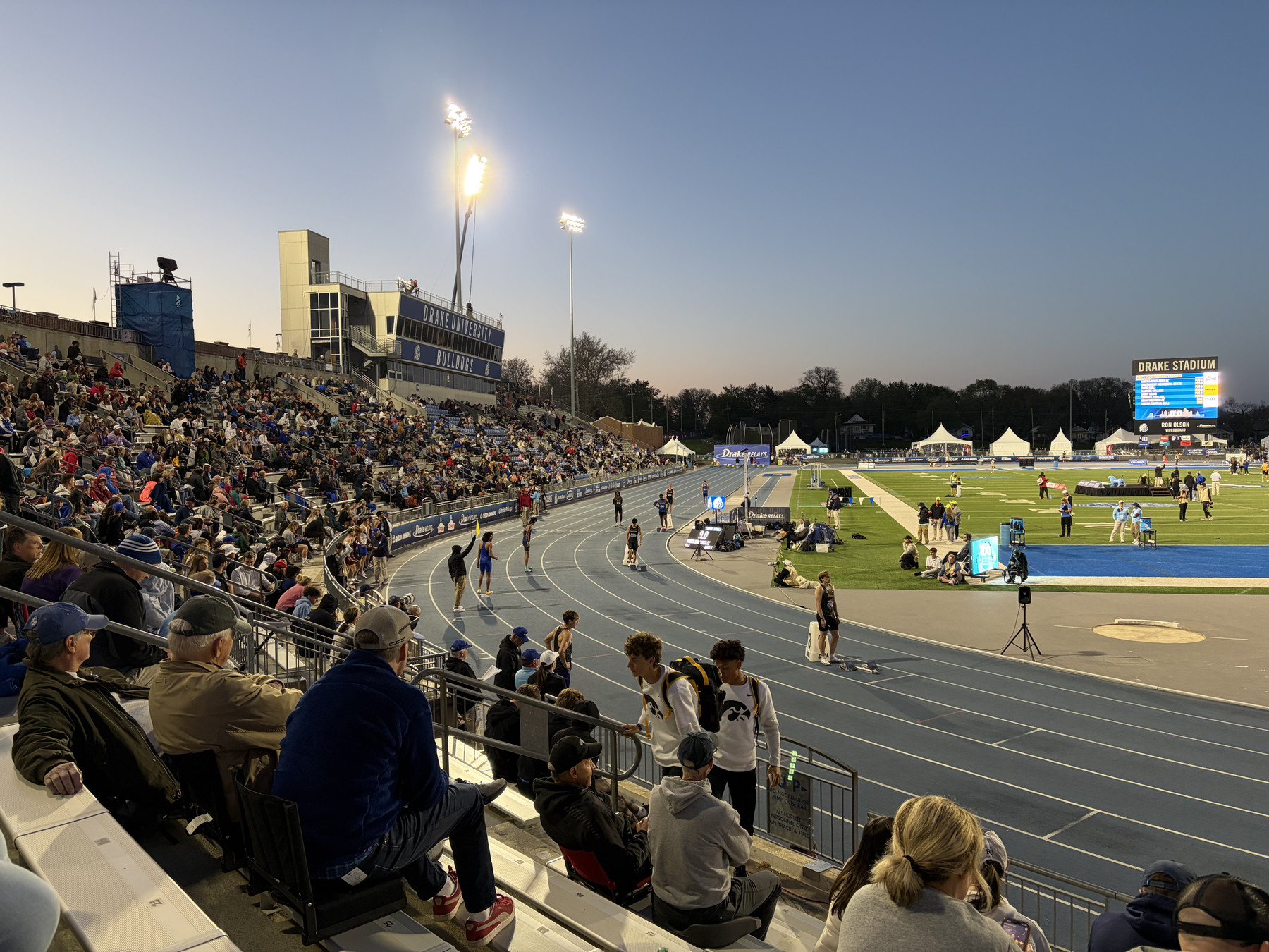 Drake Relays sunset over the track