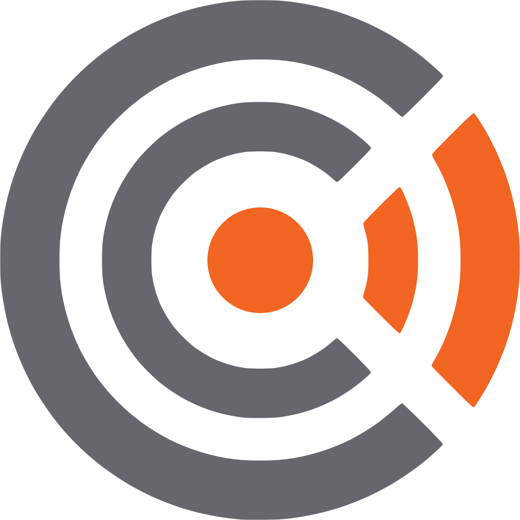 EchoFeed 标志：一个类似 RSS 的多圆/靶心广播图案，其中红色象限指向右侧。