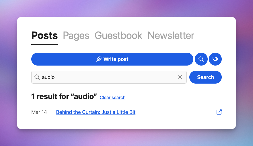 在 Pika 中搜索的屏幕截图