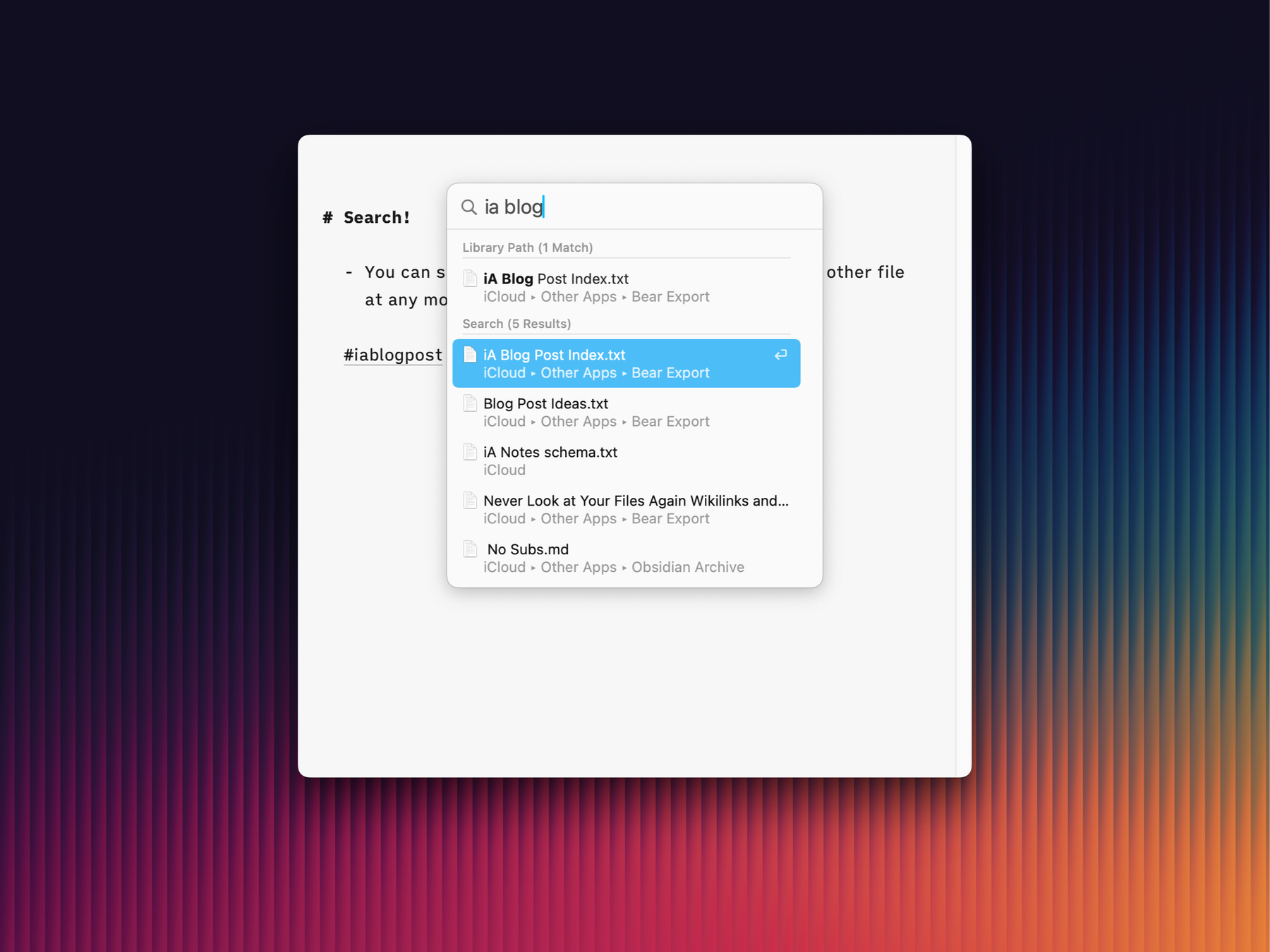 Never Look at Your Files Again: Wikilinks, Tags, and Search in iA ...