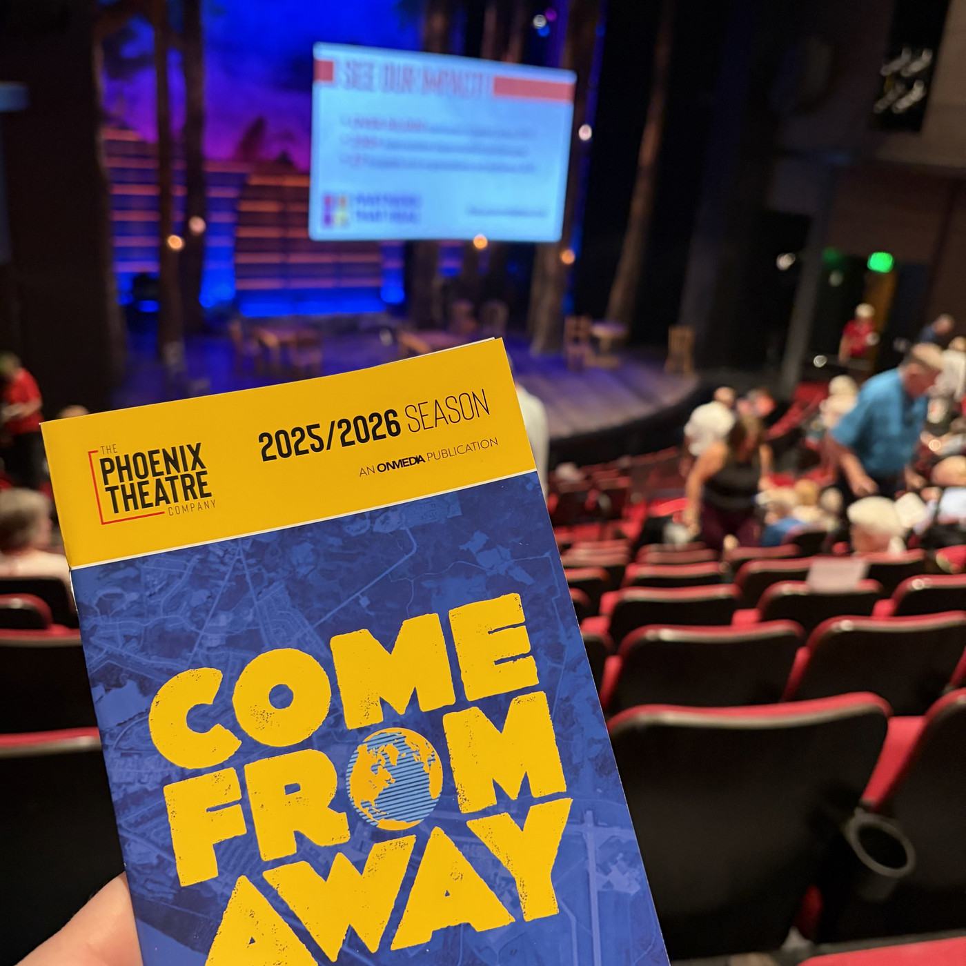Come From Away program in the Phoenix Theatre.