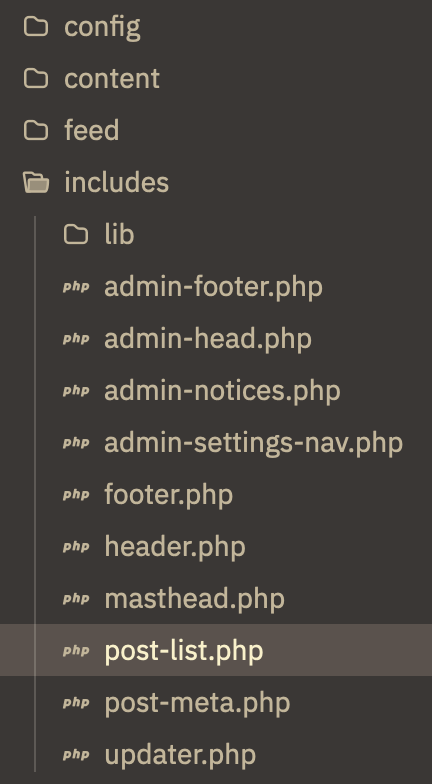 A screen grab of part of the code from Pure Blog opened in Zed Editor.