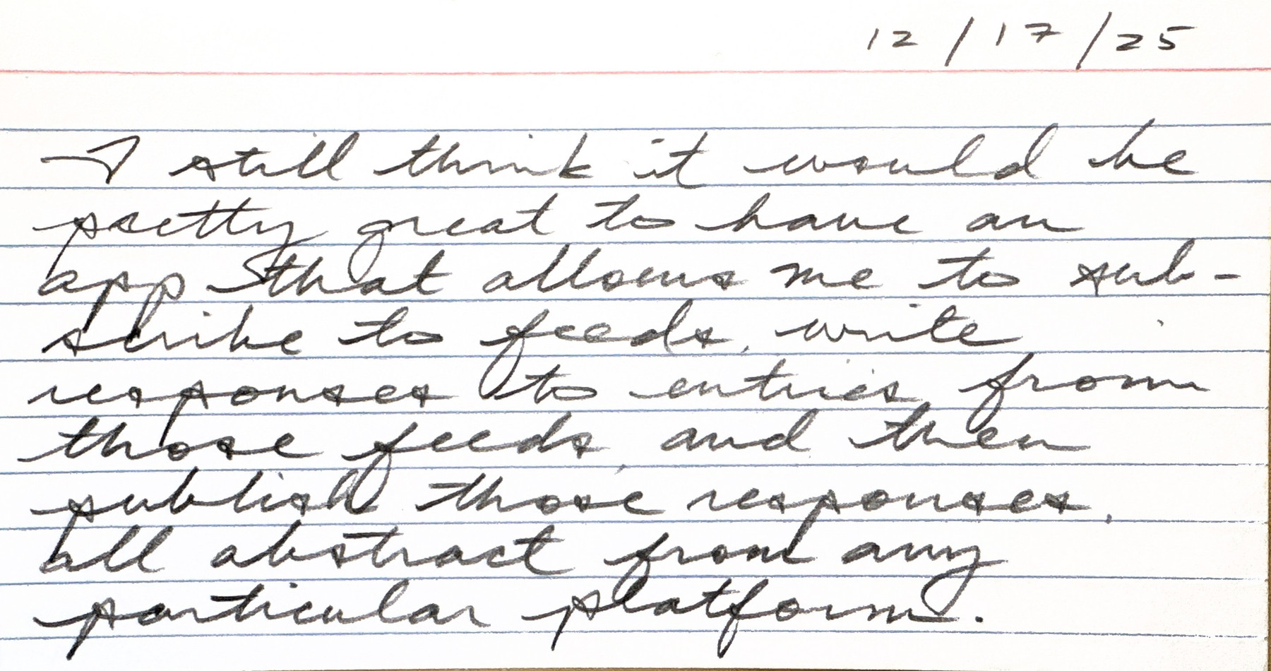 handwritten index card