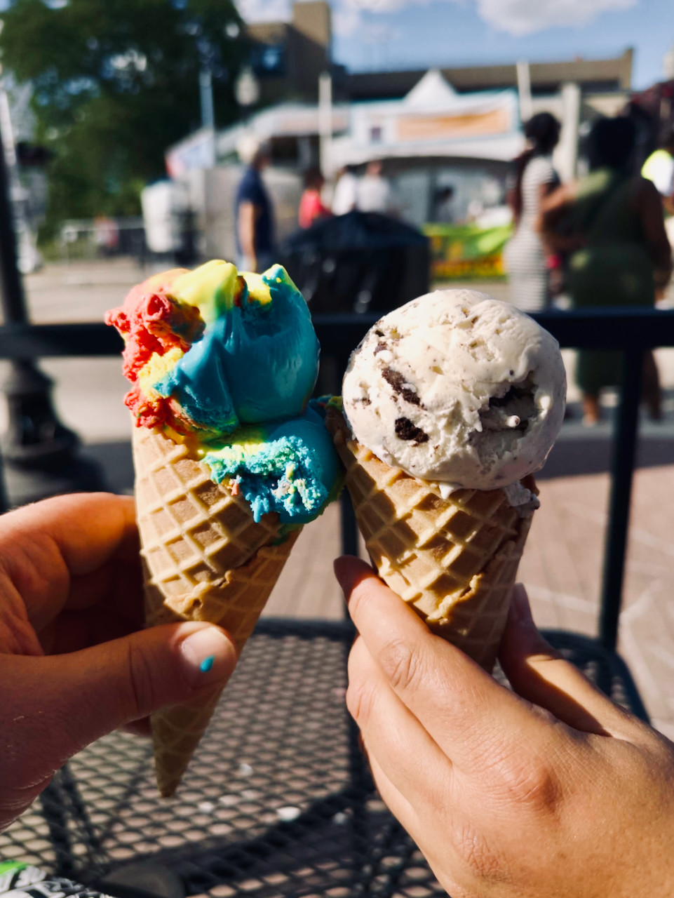 Superman and oreo fudge waffle cones