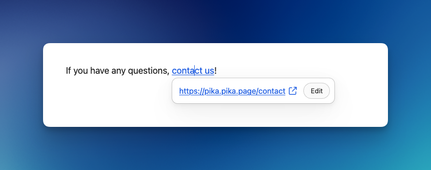 Screenshot of a new link preview feature in Pika